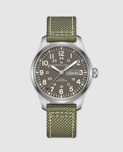 Field H70535081 De Textil Hombre Khaki Automático Hamilton Reloj DEH2YW9I