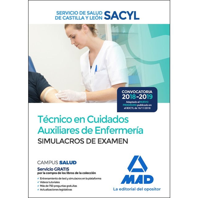 Técnico en Cuidados auxiliares de Enfermería. Test de Autoevaluación. Servicio de Salud de Castilla y León (Tapa blanda)