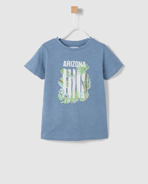 Camiseta de niño Brotes azul con print