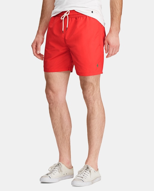 red polo swim trunks