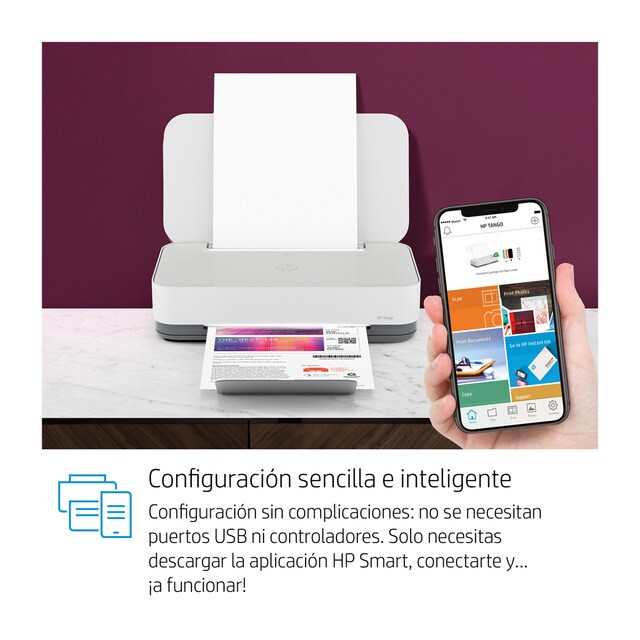 Impresora Multifunción tinta HP Tango Wi-Fi, compatible con Instant Ink