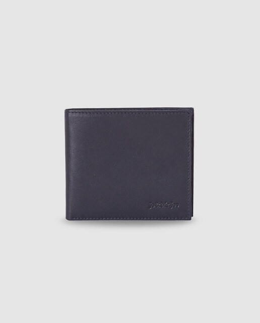 Carteira de homem Jo & Mr. Joe azul-marinho em pele com porta-moedas