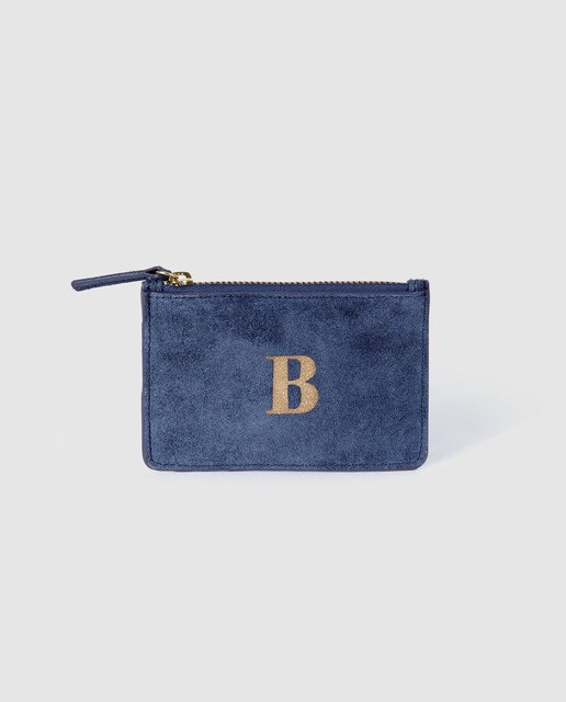 navy blue suede purse