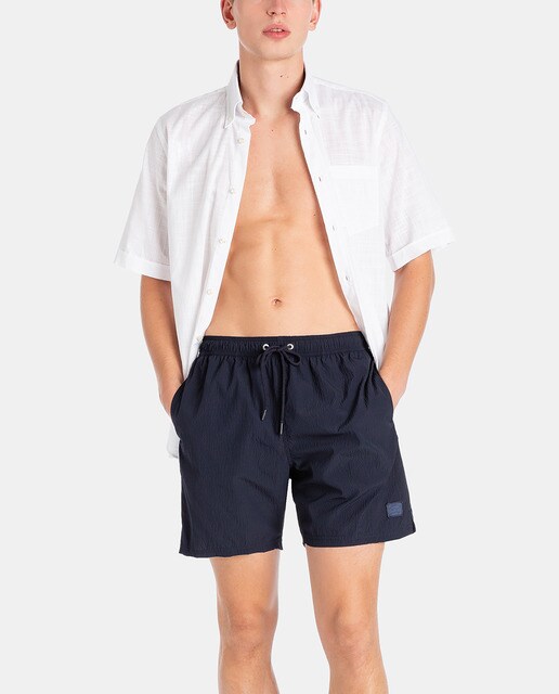 Bermuda Azul Liso De Shark Paulamp; Hombre Bañador wNmn80
