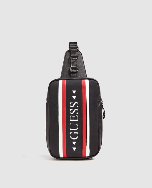 Y En Única Hombre Logo Asa Central De Con Mochila Cremallera Negro Guess RfqXvFnwx
