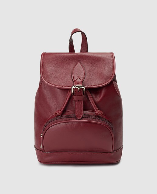 burgundy backpack women's