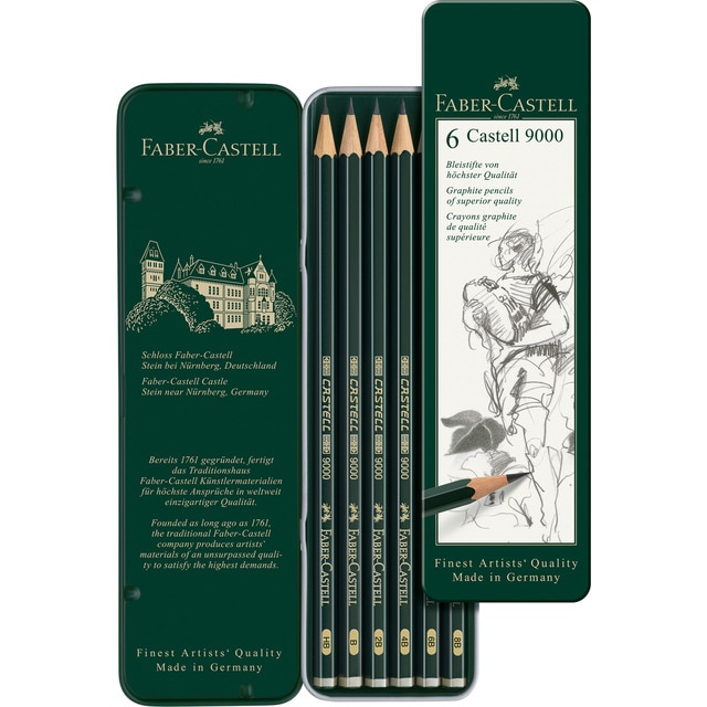Estuche 6 Lápices CASTELL 9000 Faber-Castell
