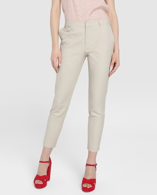 beige skinny trousers