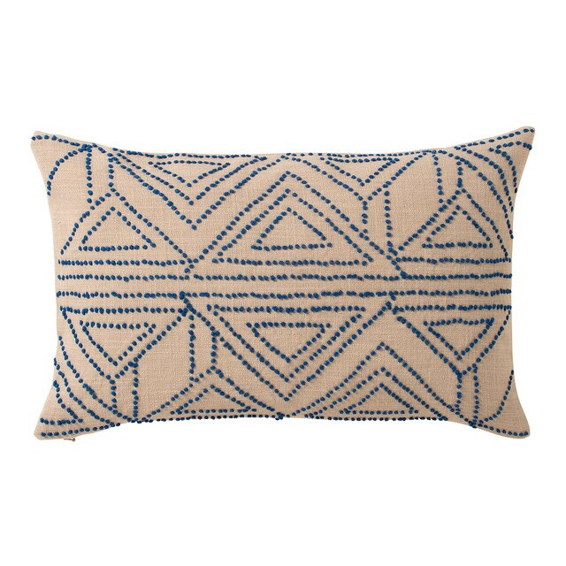 blue rectangular cushion