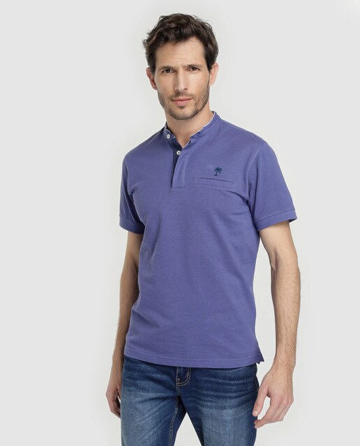 polo cuello mao hombre