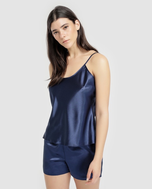 Pijama básico de mulher Moon River azul-marinho