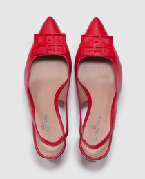 Sapatos de salto de mulher Gloria Ortiz em pele com adorno a condizer