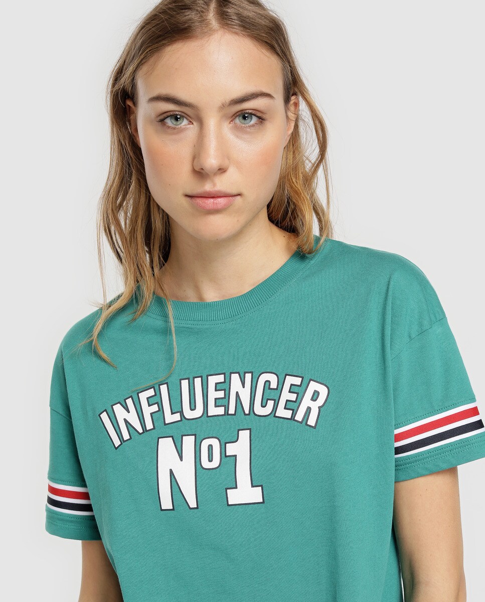 Rayas Mujer De Camiseta Con Coast Y Green Mensaje EBoCxdreWQ