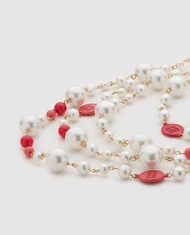 Colar Gloria Ortiz com pérolas e contas coral