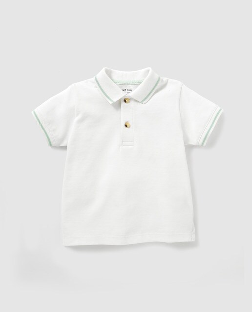 polo blanco manga corta niño