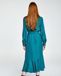 Vestido midi de mulher Sfera com folhos