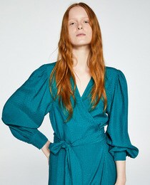 Vestido midi de mulher Sfera com folhos