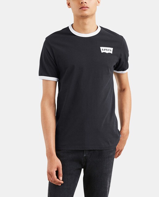 camiseta negra levis hombre