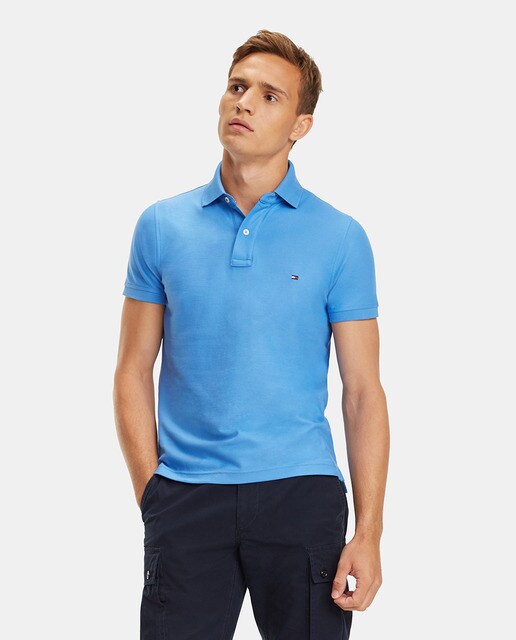 Tommy Hilfiger Men/'s Slim Fit Poloshirt Blue