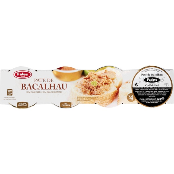 Paté de Bacalhau sem Glúten Pack 4 embalagem 22 g