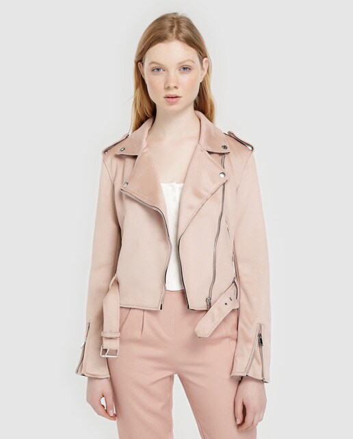 Women S Faux Suede Biker Jacket