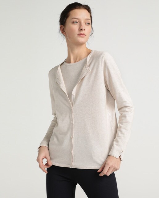 Casaco de malha básico de mulher Woman El Corte Inglés com decote redondo