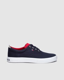 tommy hilfiger canvas lace up trainers