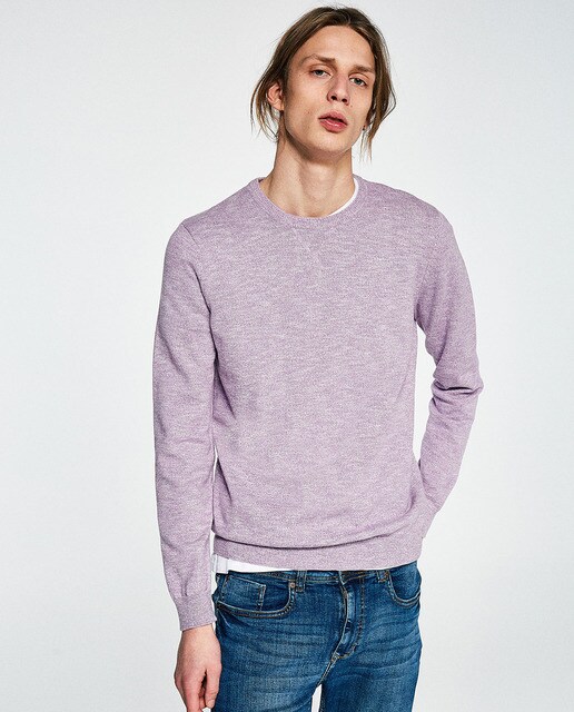 mens purple crew neck sweater