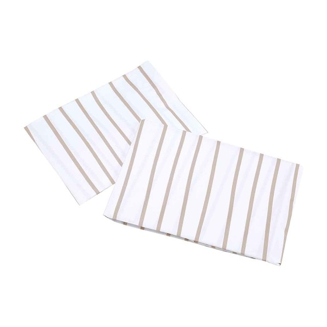 Juego de 2 Sábanas Bajeras para Cuna (60 x 120 cm.) Micuna Bubu blanco/beige