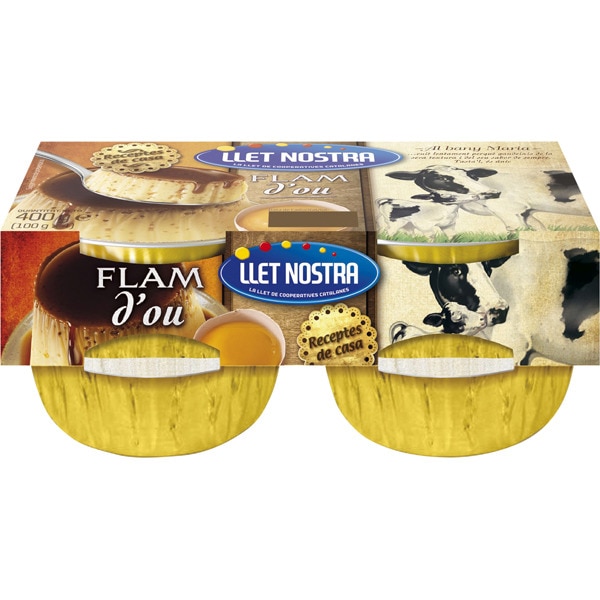 LLET NOSTRA flan de huevo sin gluten pack 4 unidades 100 g