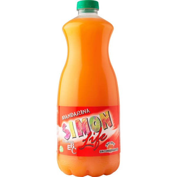 SIMON LIFE bebida de zumo de mandarina sin gas botella 1,5 l