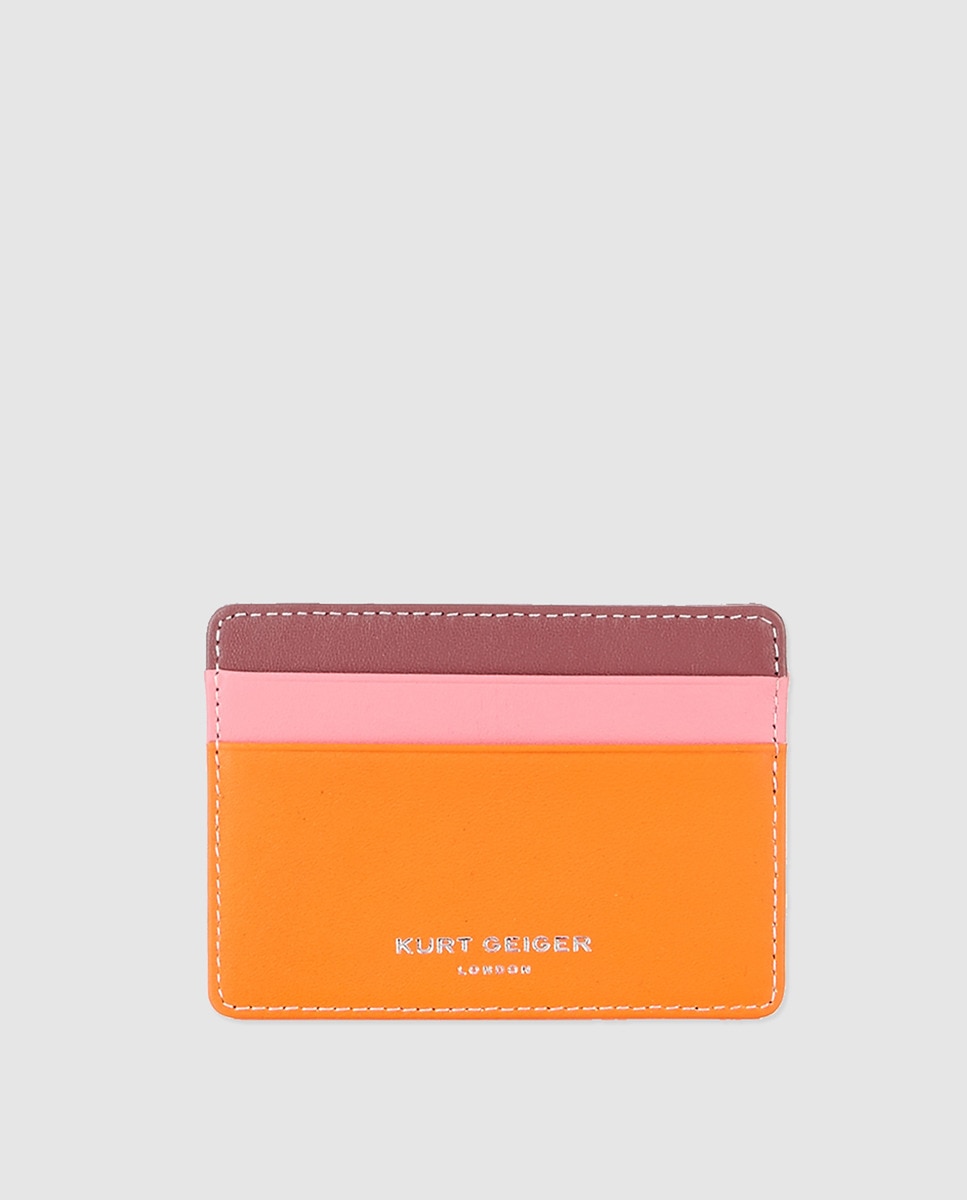 Image of Kurt Geiger women's multicoloured leather card holder, Multicoloured.