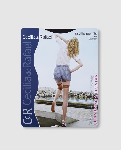 Meias pretas com renda 15D