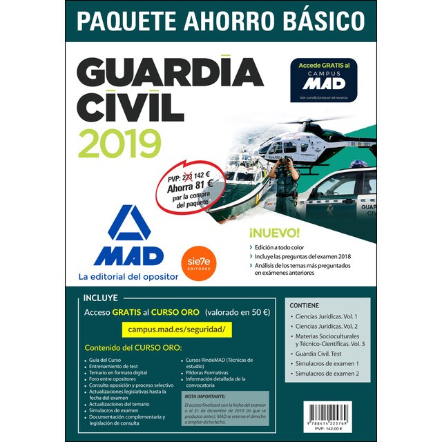 Paquete ahorro básico guardia civil 2019. Ahorra 81 &amp;#x020ac;.