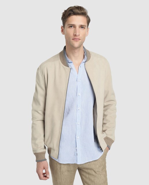beige suede jacket