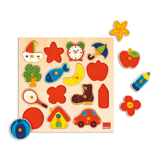 Juguete de Madera educativo Puzzle siluetas Goula