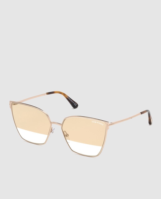 lentes dorados mujer