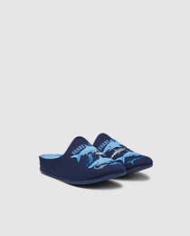 Zapatillas de casa de niño Cotton Juice de color azul con ...