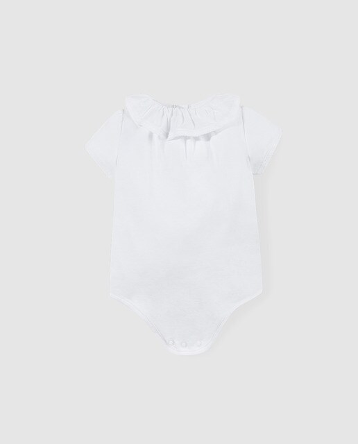 white frill bodysuit baby