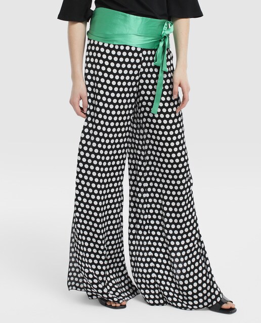 De Moda Pantalón Mujer Lunares Anna Mora Amplio · Con Estampado jpGLSUVzMq