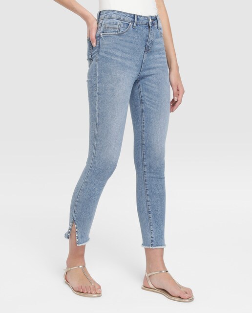 jeans with pearl beads