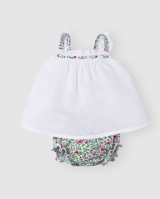 Conjunto de bebé niña B con B con estampado de flores