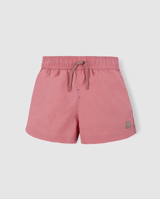 Bañador básico de niño B con B rosa