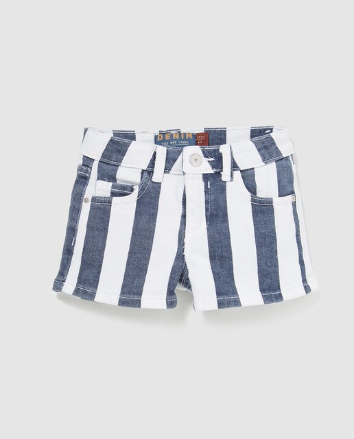 Short vaquero de niña Brotes a rayas