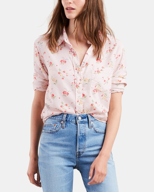 camisa flores mujer