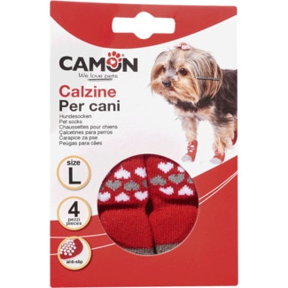 Camon Meias para Cão "Corações" Rosas Tamanho L embalagem 4 unidades