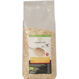 Naturefoods Flocos de Aveia Finos Integrais sem Glúten Biológicos embalagem 475 g