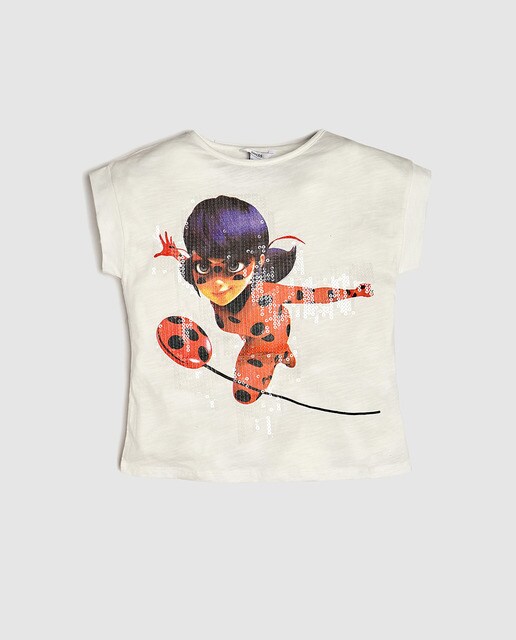 Camiseta de niña Guess en blanco con print ''LadyBug''