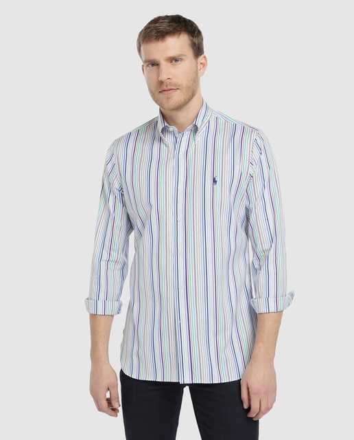 ralph lauren multi coloured striped shirt