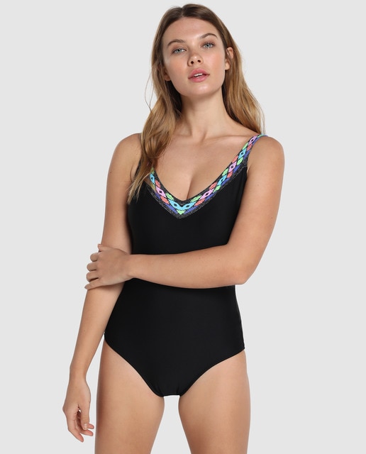Women's black printed shapewear swimsuit · Verango · Fashion · El Corte